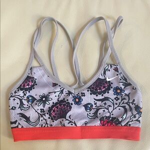 Nike Floral Sports Bra - Gray and Red